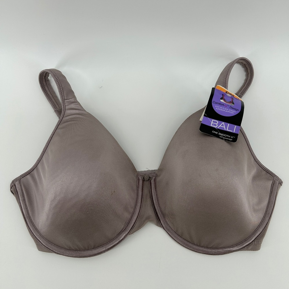 Bali One Smooth U Full Coverage Underwire Bra 40DD Warm Steel Taupe 3470 NWT